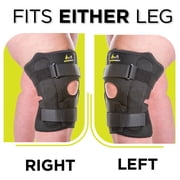 BraceAbility Plus Size Hinged Knee Brace for Large Legs and Arthritis, 6XL, Black