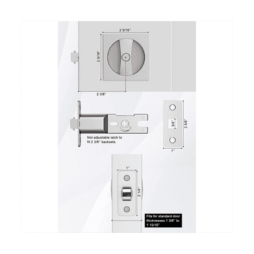 Serrure de Porte de Poche de Lit / Salle de Bain, Nickel Satiné Contemporain Intimité Carré Porte de Poche Matériel, Verrouillage de Porte de Poche Coulissante