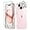 Clear, variant on Compatible with iPhone 15 Case with 2X Screen Protectors + 2X Camera Lens Protectors, [Not Yellowing] Clear Glitter Phone Case, Protective Shockproof Women Cover for 6.1 Inch - Pink