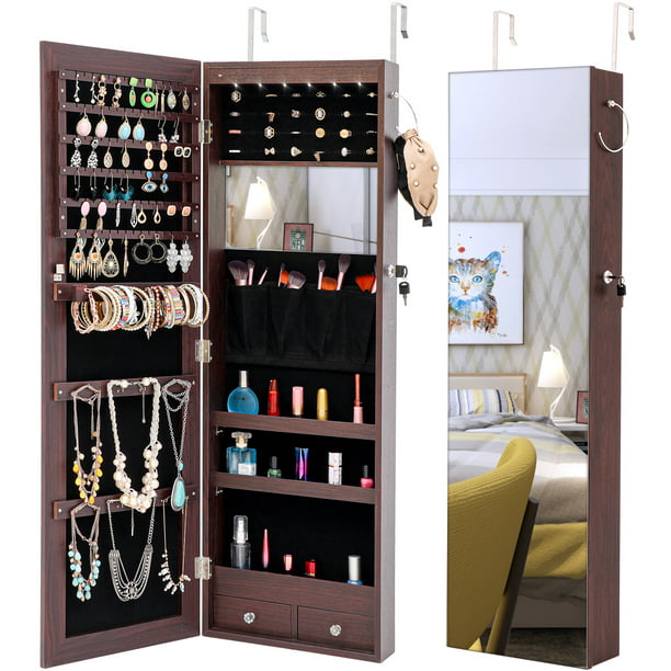 Jewelry Armoire Organizer Yofe Wall, Jewelry And Makeup Armoire