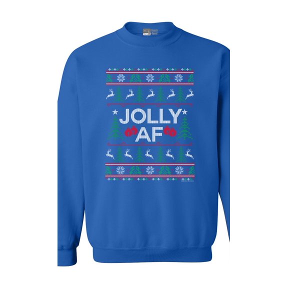 Jolly AF Christmas Holidays Funny DT Crewneck Sweatshirt