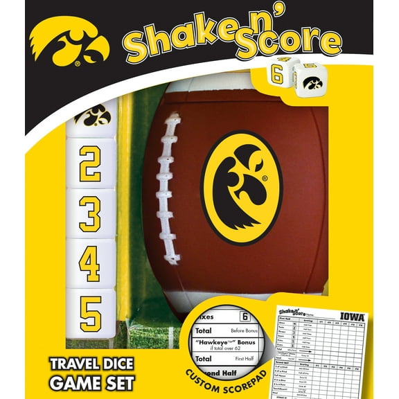 MasterPieces Officially Licensed NCAA Iowa Hawkeyes Shake N' Score Dice Game for Age 6 and Up