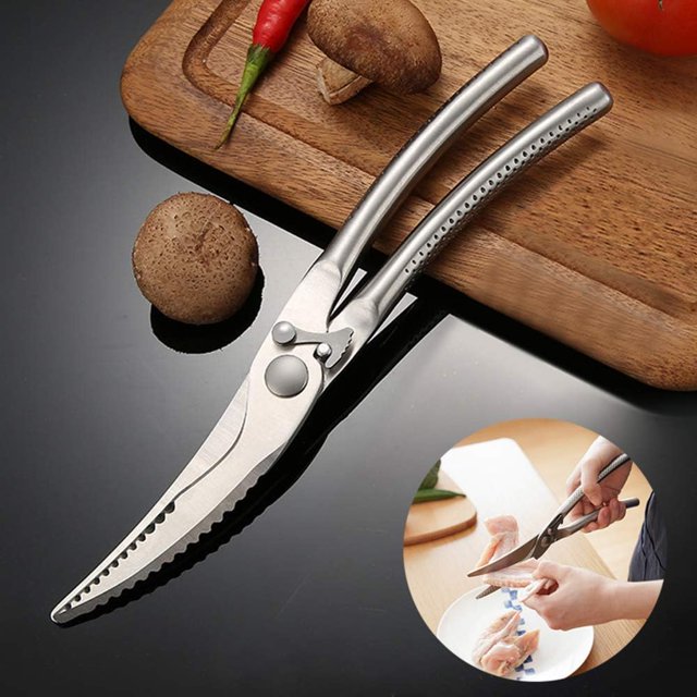 Tijeras para aves de corral de acero inoxidable, tijeras de cocina profesionales para