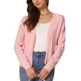 thumbnail image 1 of Suéter cárdigan casual INSPIRE CHIC para mujer, de frente abierto, de manga larga, peplum, tejido, XL, rosa, 1 of 6