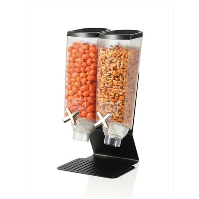 Rosseto EZ50299 Distributeur de Snacks à Deux Récipients avec Support en Acier Noir
