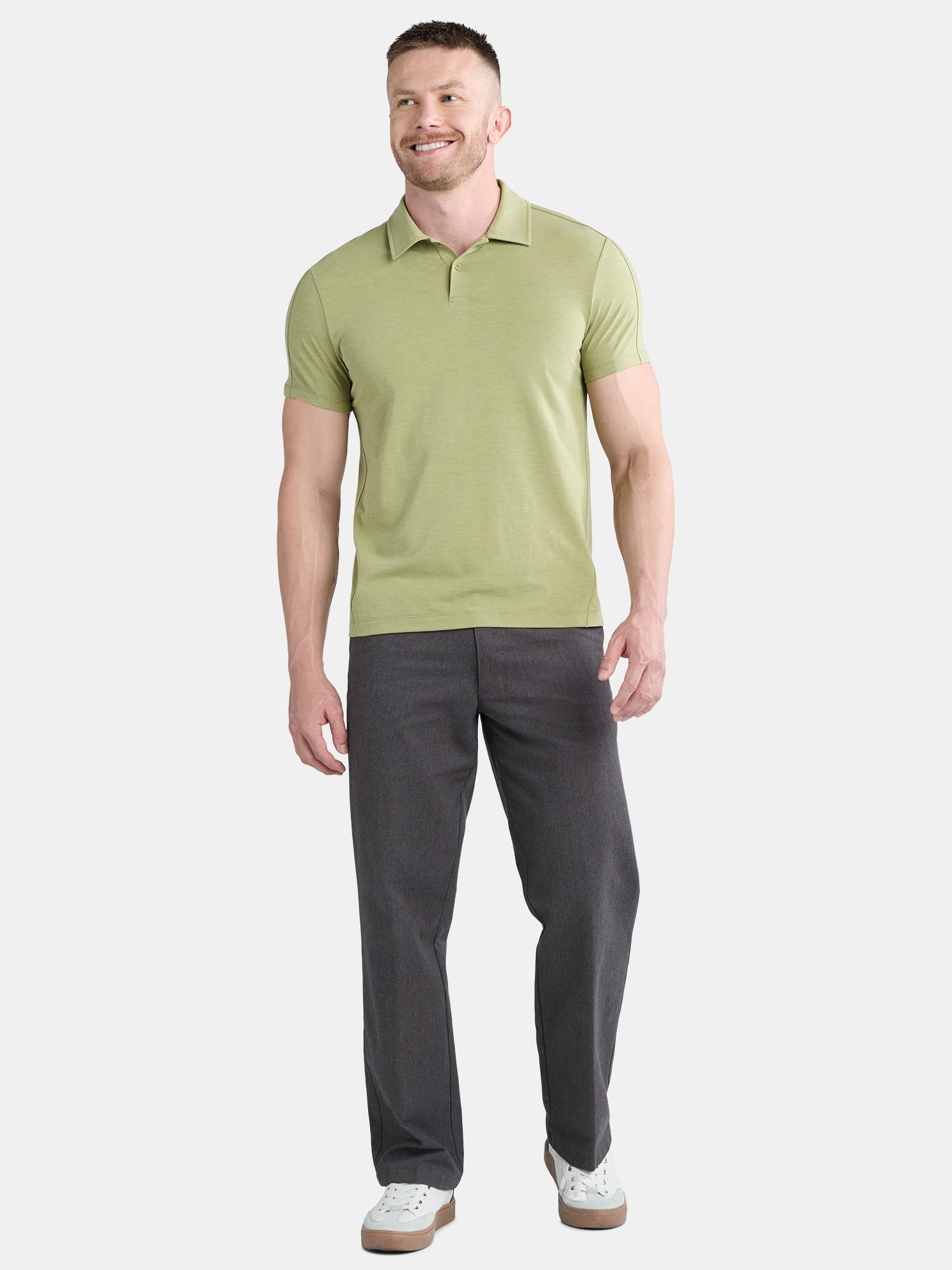 Ozark Trail Men's and Big Men's Merino Wool Blend Polo Shirt, Sizes S-3XL