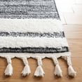 thumbnail image 3 of SAFAVIEH Moroccan Tassel Talia Diamond Shag Runner Rug, Black/Ivory, 2'3" x 8', 3 of 8