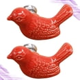 thumbnail image 2 of EeaseMX 1 bolsa/2 tiradores de estilo europeo con diseño moderno de dibujos animados de cerámica de un solo orificio para armario o cajón (plateado y rojo), 2 of 7