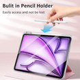 thumbnail image 7 of XUDUO Case for iPad Air 11-inch M2 (2024), iPad Air 5th/4th Generation (2022/2020) 10.9 Inch with Pencil Holder, 360 Degree Rotating Stand, Pink, 7 of 7