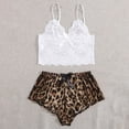 thumbnail image 3 of Lindreshi Womens Pajamas Sets Leopard Print Lingerie Silk Underwear Sleepwear Nightdress Pajamas Satin, 3 of 9