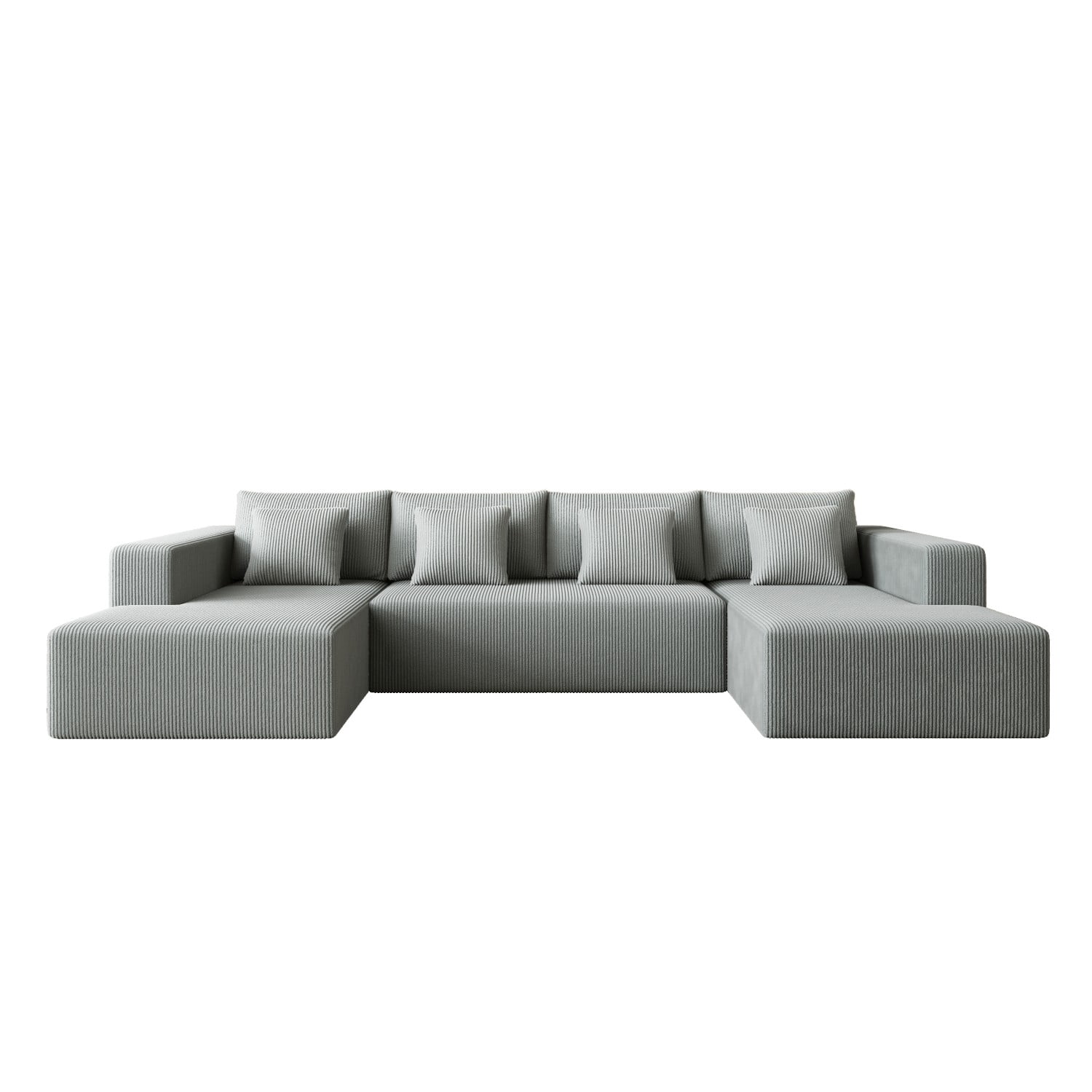 Gewnee Luxury Oversized Deep Seat Corduroy U-Shaped Modular Sofa with Chaise - For Living Room, Office