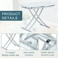 thumbnail image 5 of TesNus Lift Top Table, Adjustable Height White Marble MDF Table with Silver Metal Legs for Living Room Dining Office, 5 of 8