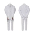 thumbnail image 1 of Baby Boy Christening Formal White Single Breasted Suit Silver Gold Guadalupe on Stole Sm-20, 1 of 4