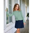 thumbnail image 6 of Arshiner Girls Casual Twist Front Lightweight Sweatshirt Tie Dye Printed Long Sleeve Crop Tops Pullover, 6 of 6