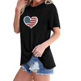 thumbnail image 2 of Camisetas de Manga Corta para las Mujeres Día de la Independencia Impresión Básica Camiseta de Verano, Cuello Redondo Casual Camiseta Blusa, 2 of 4
