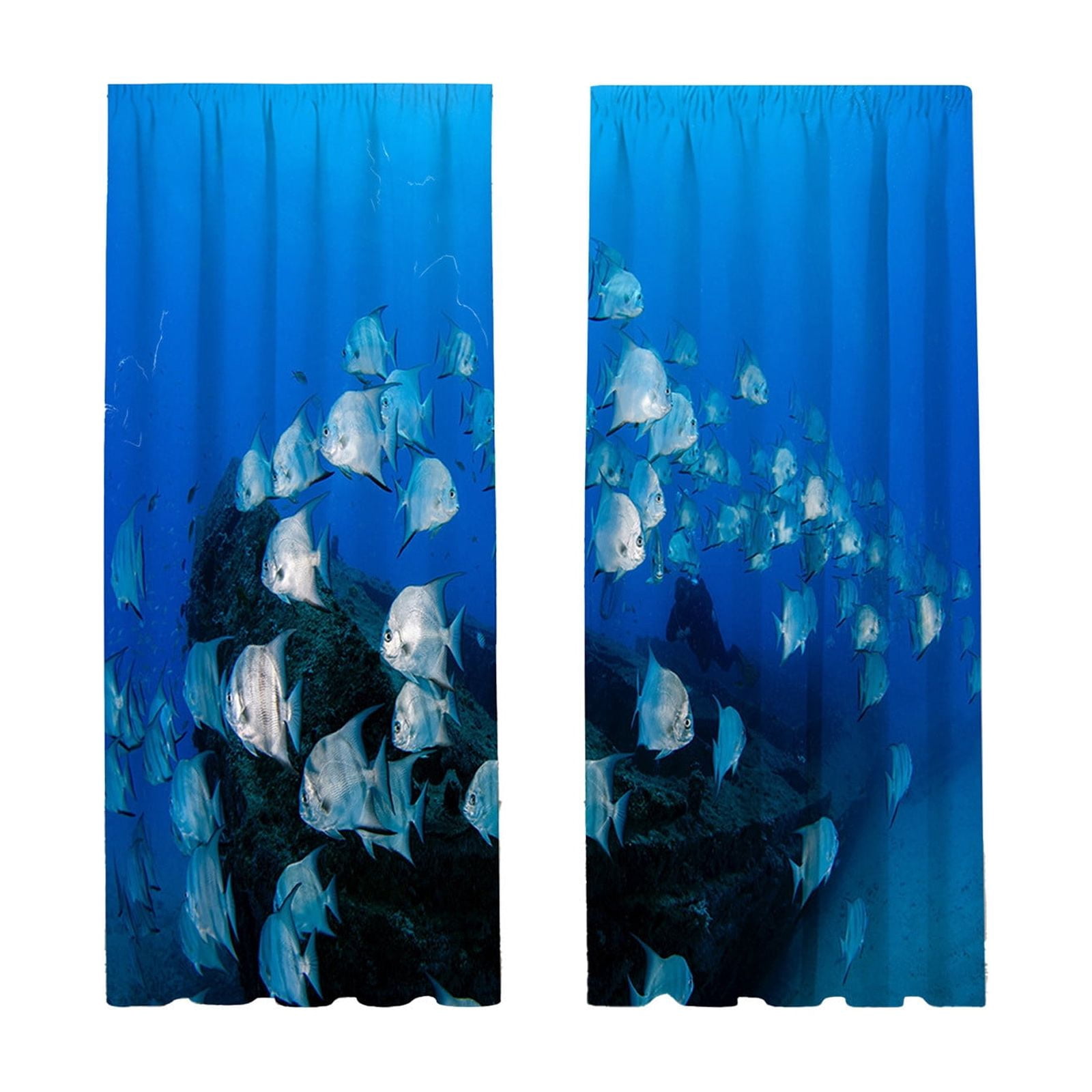 Fashion Printed Light Blocking Curtain with Pleated Design, Suction Cup Window Cover for Room Darkening and Privacy, Portable Window Shade for Home Office and Bedroom Decor