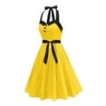 thumbnail image 2 of Kilaqueen Polka Dot Dresses for Women A-Line Off Shoulder Sleeveless Swing Dresses Vintage 1950s Cocktail Party Homecoming Dresses, 2 of 9