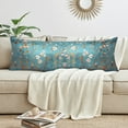 thumbnail image 3 of Sweet Jojo Designs Boho Floral Wildflower Blue and Orange Girl Satin Body Pillow Cover Case 54x20 (Pillow Not Included), 3 of 6