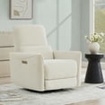 thumbnail image 2 of CHITA Power Recliner Swivel Glider Rocker Nursery Chair with USB for Living Room, Fabric in Linen, 2 of 16