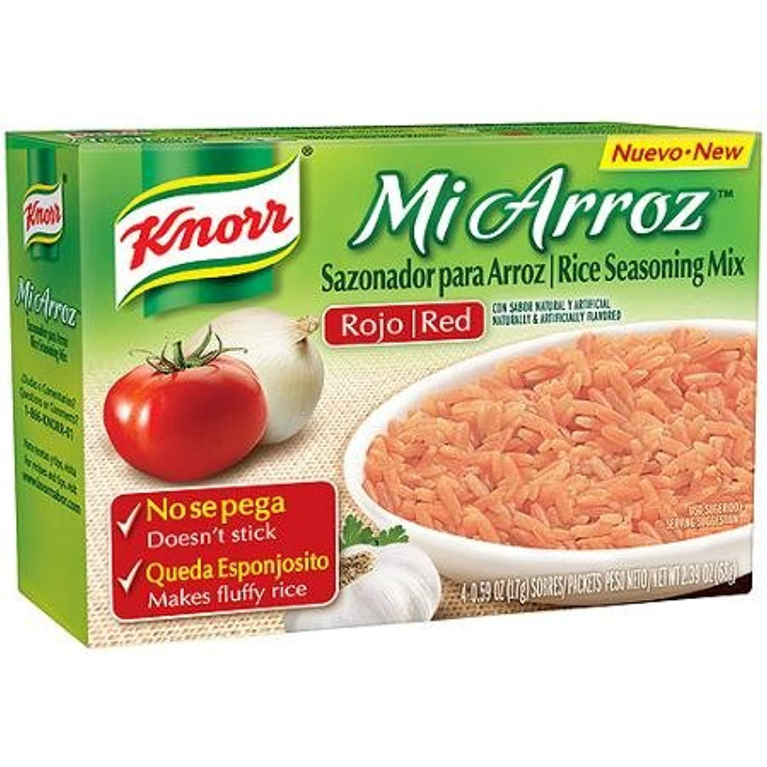 Knorr Red Rice Seasong Mix Mi Arroz 1 Box Of 4 0.59 Ounce Packets