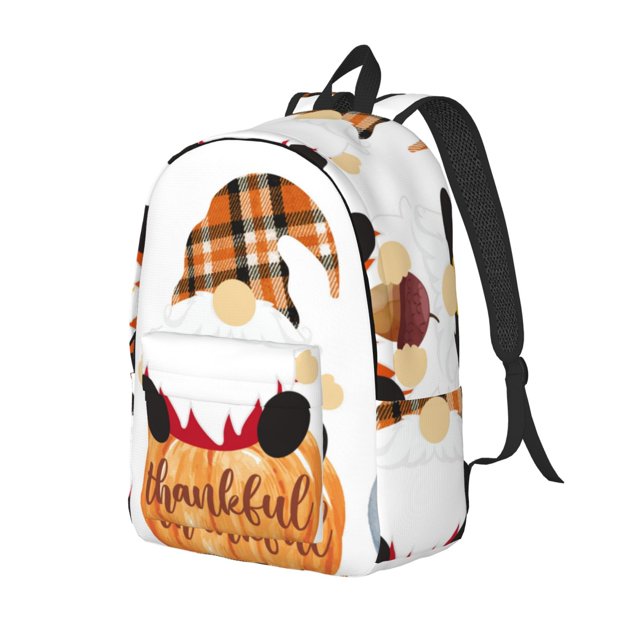 Disketp Autumn Gnomes Mochila de Lona Estampada, Mochila Escolar de Viaje Ligera para Estudiantes y Portátil-Small