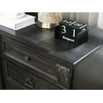 thumbnail image 5 of Farson Distressed Dark Walnut Finish Wood Dresser Mirror with Door, 5 of 7