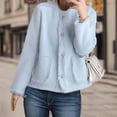 thumbnail image 2 of BangWanChi Lightweight Jacket Women Quilted Women's Loose Tassel Pocket Button Knit Sweater Jacket, 2 of 4