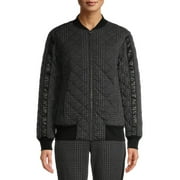 EV1 from Ellen DeGeneres Women’s Plaid Knit Bomber Jacket