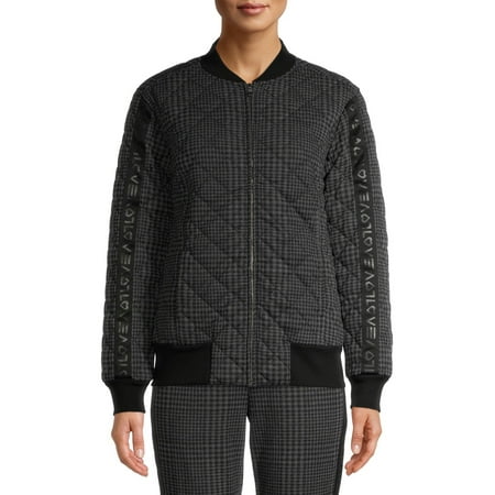 EV1 from Ellen DeGeneres Women’s Plaid Knit Bomber Jacket