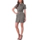 thumbnail image 4 of Vestido de camisa de mezclilla para mujer INSPIRE CHIC con cuello, manga corta, cinturón y botones, talla XL, gris, 4 of 5