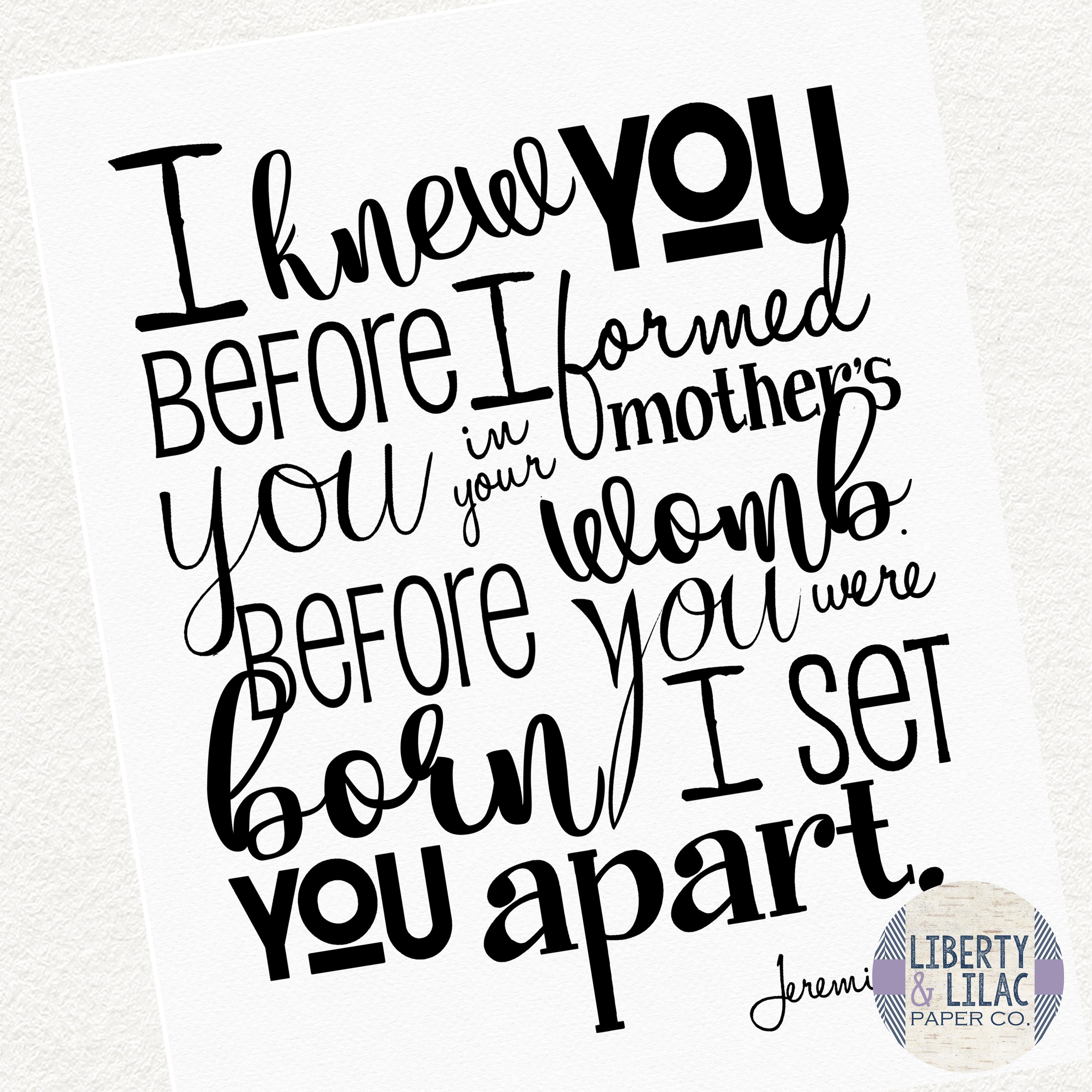 Baby Nursery Art Gender Neutral Black and White Nursery I Knew You