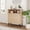 Wood color, variant on Mid Century Modern Fluted Credenza Cabinet with Metal Legs, Adjustable Shelves & Hidden Storage for Living Room, Dining Room or Entryway