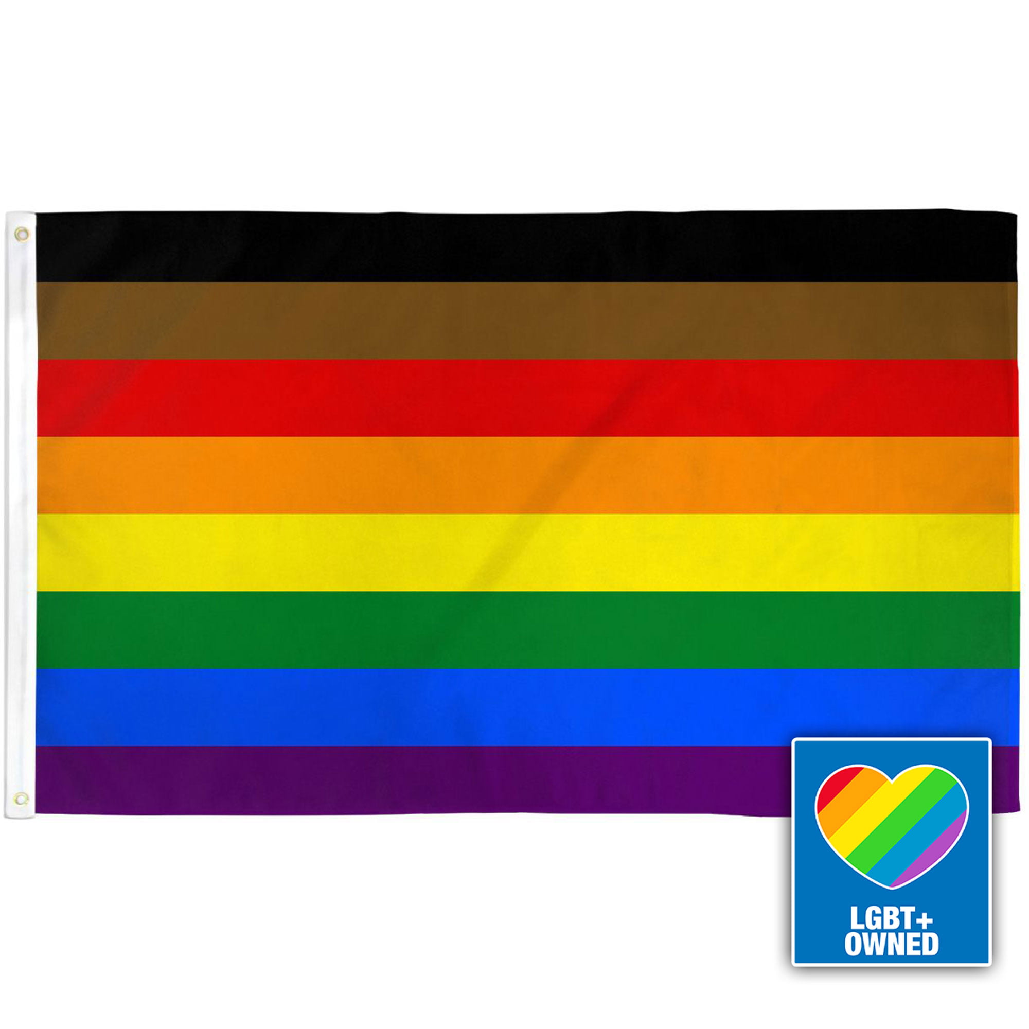 Black Ribbon Rainbow Flag 3x5ft LGBTQIA Gay Pride Pulse Pride Orlando Strong 