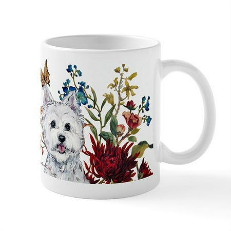 

CafePress - Westie Terrier In The Garden Mug - 11 oz Ceramic Mug - Novelty Coffee Tea Cup
