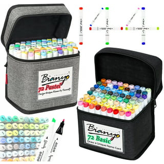 Bianyo 72 Primary Colors Alcohol-Based Dual Tip Bullet & Chisel Alcohol  Markers with Christmas Design Bag 