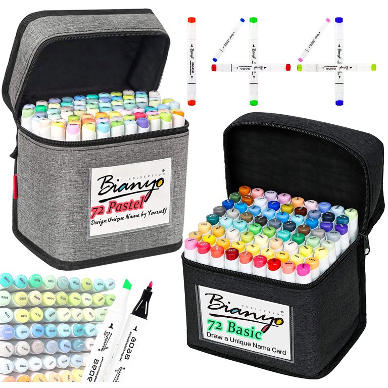 Bianyo 72 Pastel Markers Alcohol Marker Set Dual Tip Art Markers