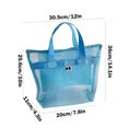thumbnail image 3 of Yaoyar Mesh Beach Bag Portable Toiletry Bag Travel Storage Bag Swimming Bag Bathroom Handbag Size 14.17x12.2inch Maximum Load 11.02 Pounds, 3 of 6