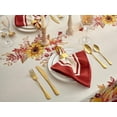 thumbnail image 4 of Brilliant Autumn Double Border Thanksgiving Tabletop, Fall Pumpkin and Sunflower Cottage Print Easy Care Fabric, Joy of Harvest, Tablecloth, 60 x 102 Rectangle, 4 of 6