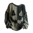 thumbnail image 4 of LWavelet Women’s Oversized Knitted Sweater with Cat Graphic Long Sleeve Pullover Loose Fit Crewneck Soft Casual Top for Autumn Winter, 4 of 4