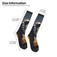 thumbnail image 2 of Naloa Romantic Flower Astronaut Couple Thigh High Socks Extra Long Stretchy Sock Women Over Knee High Opaque Stocking Daily Wear, 2 of 6