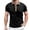 Black, variant on Mens Polo Shirts Color Blocked Button Open Neck Casual Loose Business Sports Short Sleeved Men'S Clothing