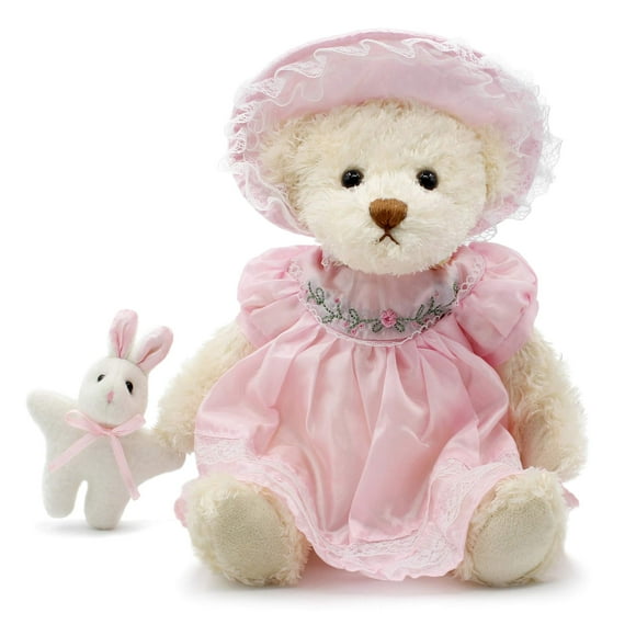 Oitscute Small Baby Teddy Bear with Cloth Cute Stuffed Animal Soft Plush Toy 10"" (Pink Sleepwear)