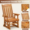 thumbnail image 5 of Zimtown Outdoor Swing Glider Chair,1-Person Patio Wooden Glider Bench with Cup Holder, 5 of 12
