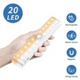 thumbnail image 3 of pitrice 2pcs 20LED Dual Row PIR Sensor USB Charging Night Light Lamp Light Sense Closet Cabinet Night Light, 3 of 6