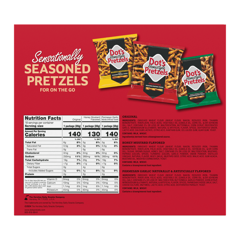Dot's Pretzels Snack Variety Pack, 18 ct including Original Honey
