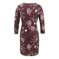 thumbnail image 4 of EGNMCR Robe d'Allaitement à Manches Longues pour Femmes Enceintes, Mode, Imprimé Fleurs et Feuilles, 4 of 6