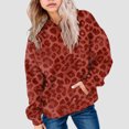 thumbnail image 2 of KPOPLK Girl's Graphic Hoodie for Kids Long Sleeve Sweatshirts Pullover Tops Brick Red,Size 3-4 Years, 2 of 5