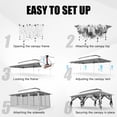thumbnail image 6 of HOTEEL Pop Up Gazebo Patio Outdoor Canopy Tent with Netting, Vented Top, Adjustable Height and 240 sq ft of Shade for Garden, Party, Backyard, Light Grey, 6 of 9