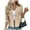 Khaki, variant on FNFHFY Womens Shacket Jackets Trendy Cropped Contrast Collar Barn Jacket Zip Up Lapel Coat Long Sleeve Fall Outerwear with Pockets