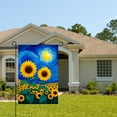thumbnail image 2 of AMHNF Linen Garden Flag with Sunflowers and Starry Night Design for Spring Summer Home Outdoor Garden Yard Door Decor 12x18 inch, 2 of 5